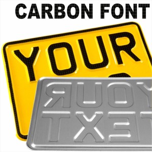 CARBON small 7x5 yellow pressed number plate text Kids Toy Car motorcycle metal
