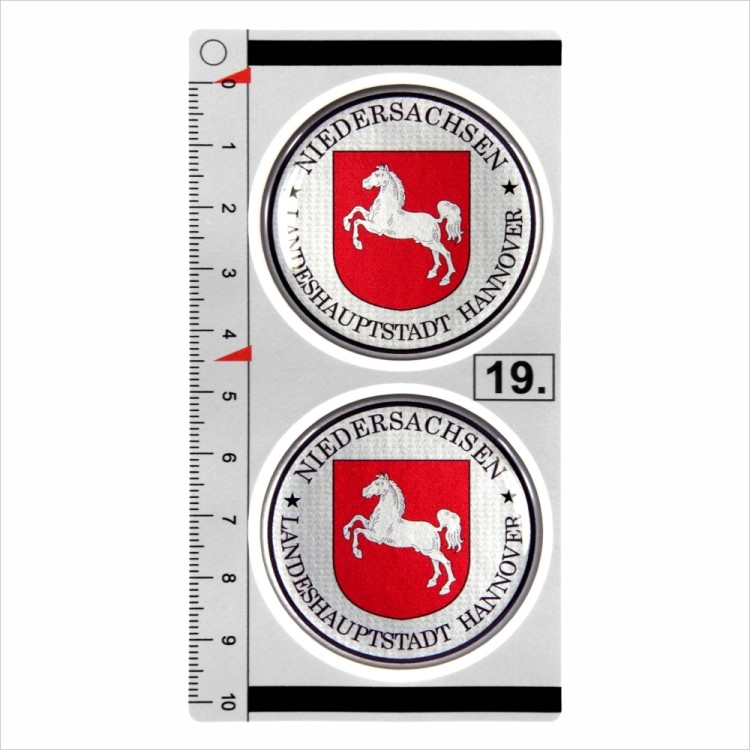 HANNOVER set of 2 German Number Plate Seal Stadt 3D Domed Sticker badge