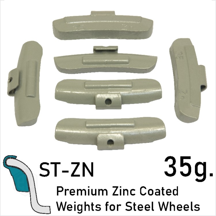 35 g. Premium Coated Zinc Balancing Wheel Weights Clip-On Steel Wheels Rims