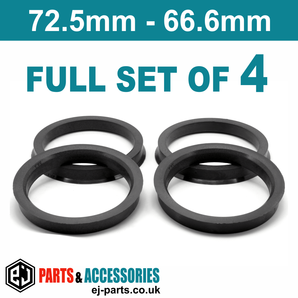 6 mm Set of 4x Spigot Rings 79,5-72,6 Car Alloy Wheels Hub centric 79.5-72.6 H
