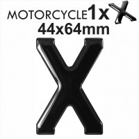 Letter X 3D Gel MOTORCYCLE MOTORBIKE BIKE number plates Black Domed Resin Making DIY Registration UK REG
