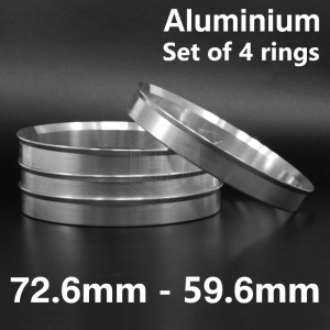 Aluminium Spigot Rings / 72.6mm - 59.6mm FULL SET OF (4) FOUR RINGS