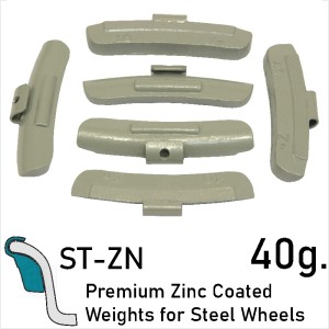 40 g. Premium Coated Zinc Balancing Wheel Weights Clip-On Steel Wheels Rims