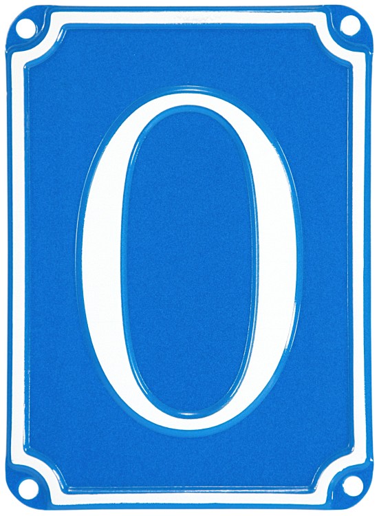 French Vintage Style Pressed BLUE House Number Door plate metal sign plaque 1-9