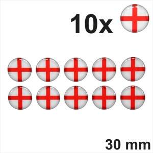 10x 30mm Diameter English St George England Stickers Decal Gloss Domed Resin 3D