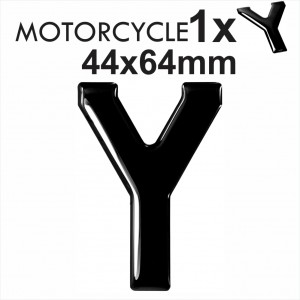Letter Y 3D Gel MOTORCYCLE MOTORBIKE BIKE number plates Black Domed Resin Making DIY Registration UK REG 