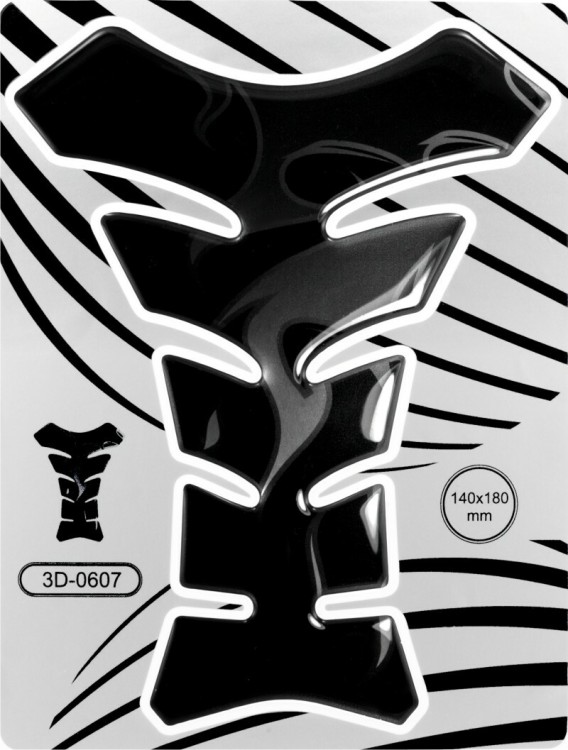 Motorcycle Motorbike Tank Pad Sticker Protector Scratch Black Domed 3D Gel Resin