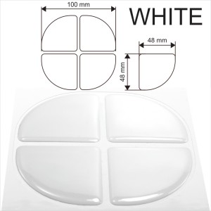 White Sticker Domed Car Door Angle Corner Bumper Protector Guard Anti Collision