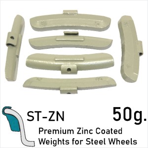 50 g. Premium Coated Zinc Balancing Wheel Weights Clip-On Steel Wheels Rims