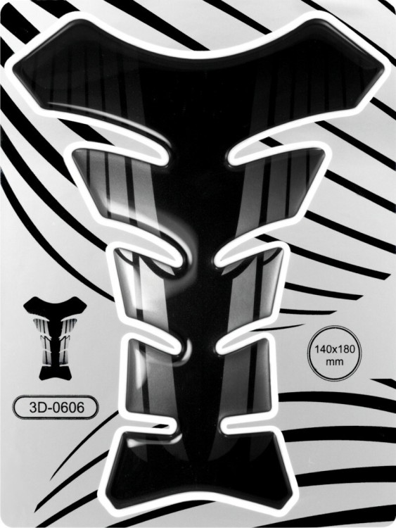 Motorcycle Motorbike Tank Pad Sticker Protector Scratch Black Silver Domed Resin