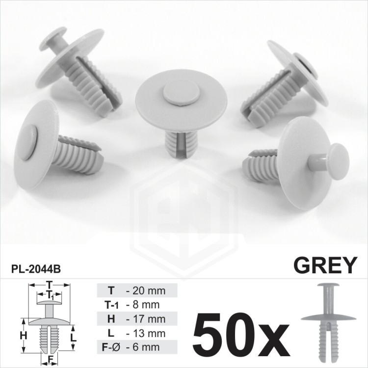 High Quality Grey Plastic Push Fit Rivet Trim Clips Bumpers Arch fits BMW