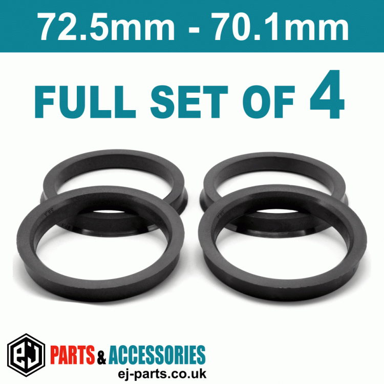 Spigot Rings / 72.5mm - 70.1mm FULL SET OF (4) FOUR RINGS