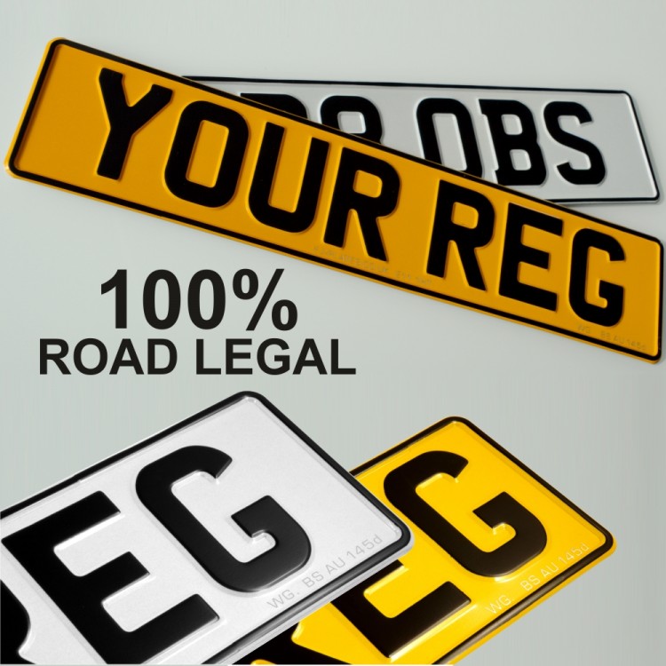 2x Pressed number plates metal embossed Car Mot registration plates UK 100% Road Legal