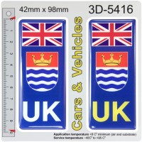 2x 42 x 98 mm UK Greater London County Number Plate Stickers 3D Gel Domed Decals Badges