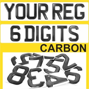 6x 3d Gel CARBON Number Plates Domed Resin Making DIY REG DIGITS PACK SET OF 6