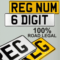6 Digit Short 420x110 Pressed number plates metal embossed car van UK 100% Road Legal