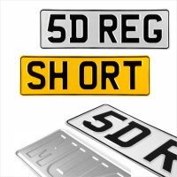 5 Digit Short 360x110 Pressed number plates metal ALU embossed car UK 100% Road Legal