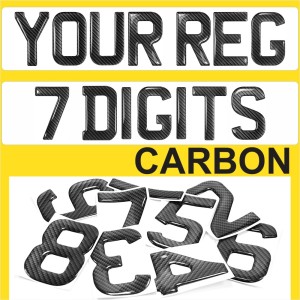 7x 3d Gel CARBON Number Plates Domed Resin Making DIY REG DIGITS PACK SET OF 7
