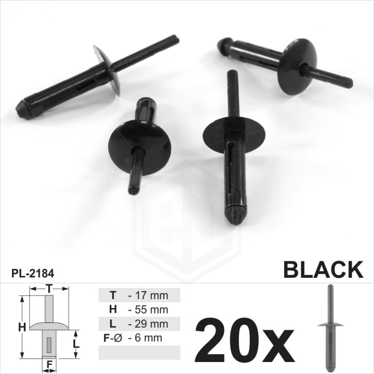 6mm Hole Clips Bumper Spreader Push Rivet Fastener Trim Plastic for Jeep