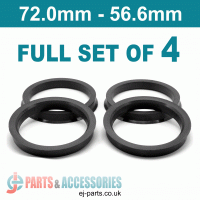 Spigot Rings / 72.0mm - 56.6mm FULL SET OF (4) FOUR RINGS