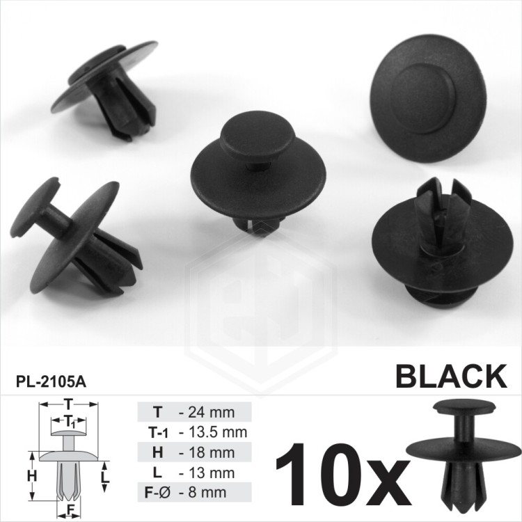Push Fit Plastic Rivet Clips Hole 8mm Wheel Arch Lining Bumper Engine Guard