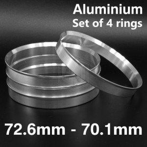 Aluminium Spigot Rings / 72.6mm - 70.1mm FULL SET OF (4) FOUR RINGS